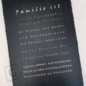 Schieferplatte rechteckig groß Laser graviertes Gedicht