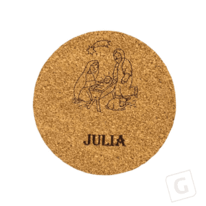 Korkuntersetzer Weihnachten Grippe mit Josef und Marie